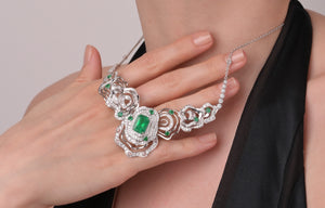 「Five Elements」Wood Emerald Diamond necklace/ring