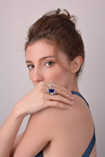 「Iris and Hummingbird」solute to Van Gogh Tanzanite Diamond ring/pendant