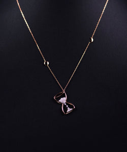 "Hourglass" - 18K Gold and Diamond Pendant on 18K Gold Chain