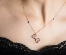 "Hourglass" - 18K Gold and Diamond Pendant on 18K Gold Chain