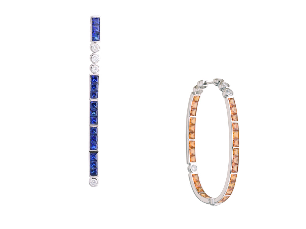 「Morse Code」 “Bon Voyage” Color Sapphire Diamond bracelet
