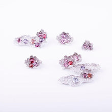 「Water Lily」solute to Monet painting <Le Bassin Aux Nympheas> Spinel Diamond ear studs