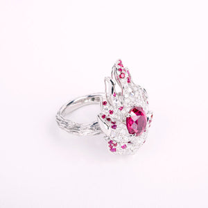「Five Elements」Fire Ruby Diamond necklace/ring