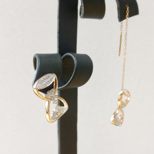 「Hourglass」 Rose Gold Diamond earrings